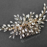 Rhinestone and Crystal Spray Bridal Comb - Hair Comb - Cassandra Lynne