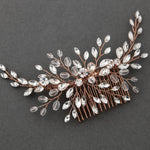 Rhinestone and Crystal Spray Bridal Comb - Hair Comb - Cassandra Lynne