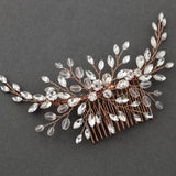 Rhinestone and Crystal Spray Bridal Comb - Hair Comb - Cassandra Lynne