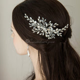 Rhinestone and Crystal Spray Bridal Comb - Hair Comb - Cassandra Lynne