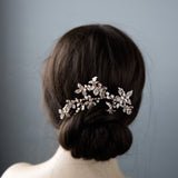 Rose Gold Bridal Clip with Freshwater Pearls - Hair Clips - Cassandra Lynne