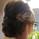 Rose Gold Bridal Hair Pin of Crystals and Leaves - Hair Pins - Cassandra Lynne