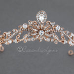 Rose Gold Princess Tiara with Floral Design - Tiara - Cassandra Lynne