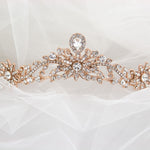 Rose Gold Princess Tiara with Floral Design - Tiara - Cassandra Lynne