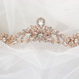Rose Gold Princess Tiara with Floral Design - Tiara - Cassandra Lynne