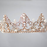 Rose Gold Regal Tiara of Tiara Drop Pearls - Tiara - Cassandra Lynne