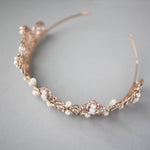 Rose Gold Regal Tiara of Tiara Drop Pearls - Tiara - Cassandra Lynne