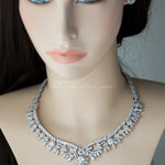Scrolling Floral Cubic Zirconia Necklace Set - Necklace Set - Cassandra Lynne