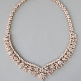 Scrolling Floral Cubic Zirconia Necklace Set - Necklace Set - Cassandra Lynne