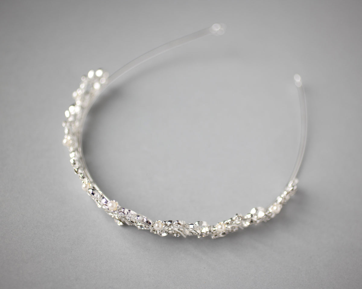 Scrolling Petite Pearl Tiara - Cassandra Lynne