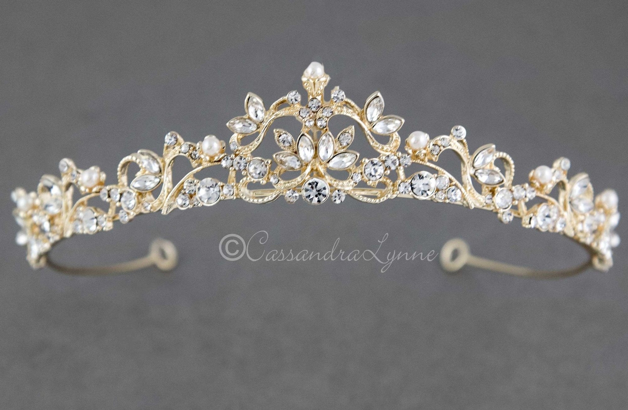 Scrolling Petite Pearl Tiara - Tiara - Cassandra Lynne