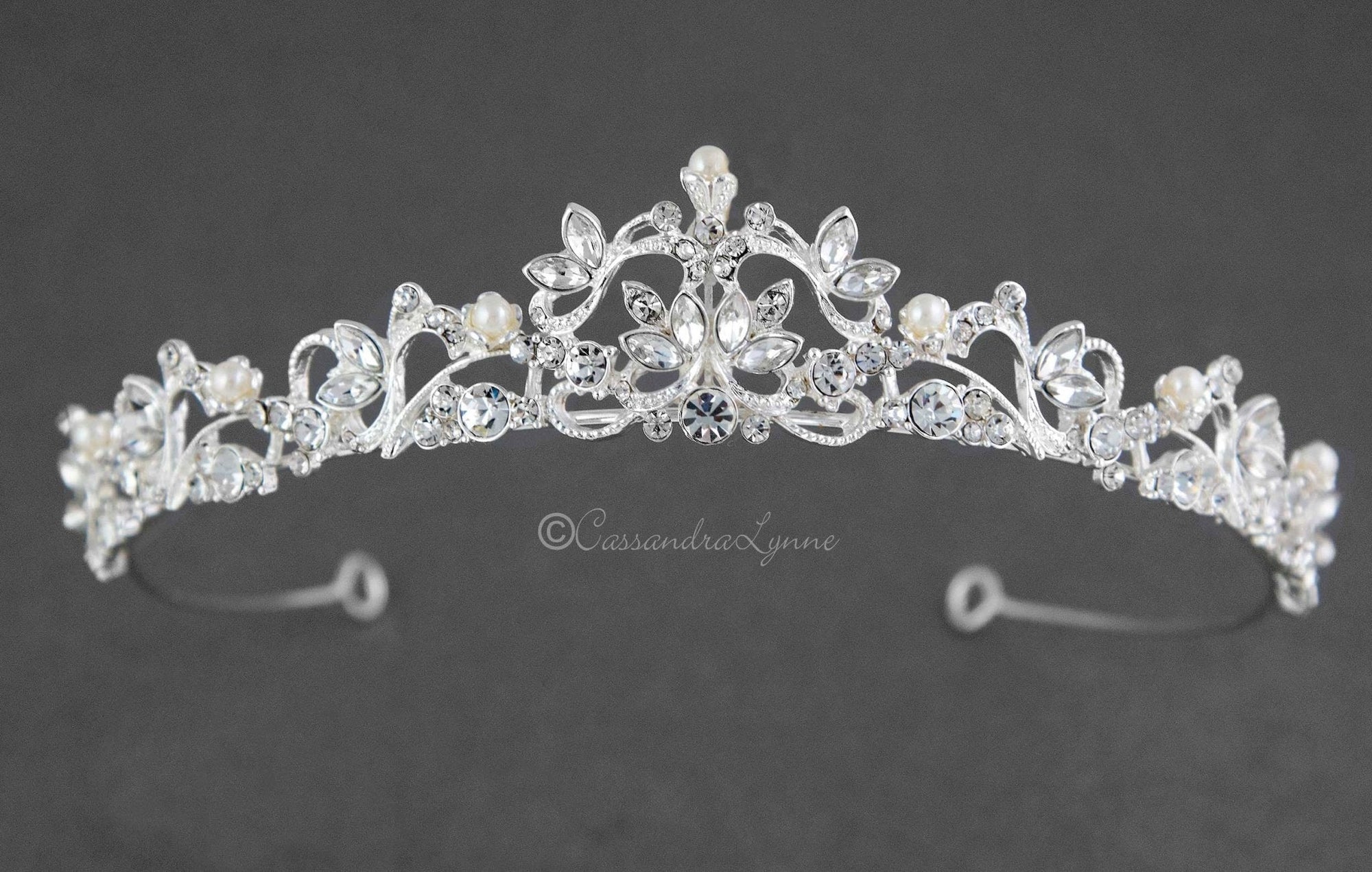 Scrolling Petite Pearl Tiara - Tiara - Cassandra Lynne