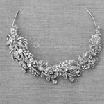 Scrolling Silver Crystal Bridal Headpiece - Headband - Cassandra Lynne
