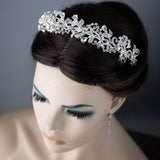 Scrolling Silver Crystal Bridal Headpiece - Headband - Cassandra Lynne