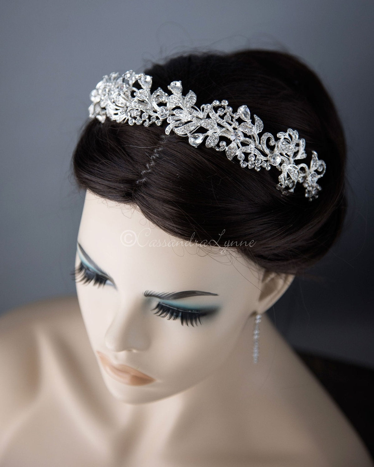 Scrolling Silver Crystal Bridal Headpiece - Headband - Cassandra Lynne