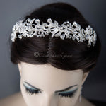 Scrolling Silver Crystal Bridal Headpiece - Headband - Cassandra Lynne