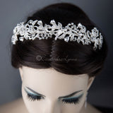 Scrolling Silver Crystal Bridal Headpiece - Headband - Cassandra Lynne
