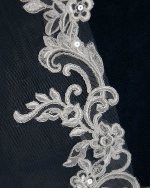 Sequin Lace Fingertip Wedding Veil - Cassandra Lynne