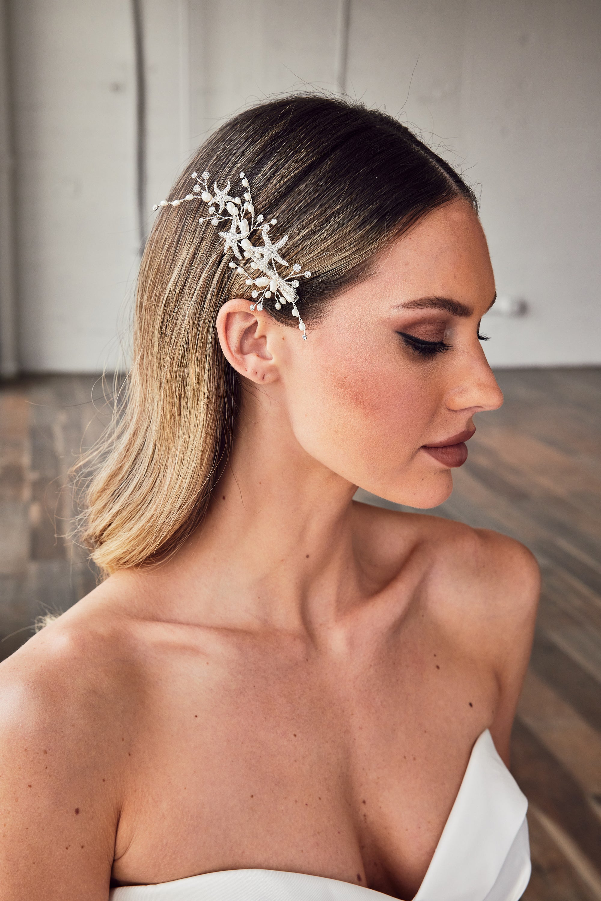 Delicate Starfish Hair Clip with Pearls - Cassandra Lynne