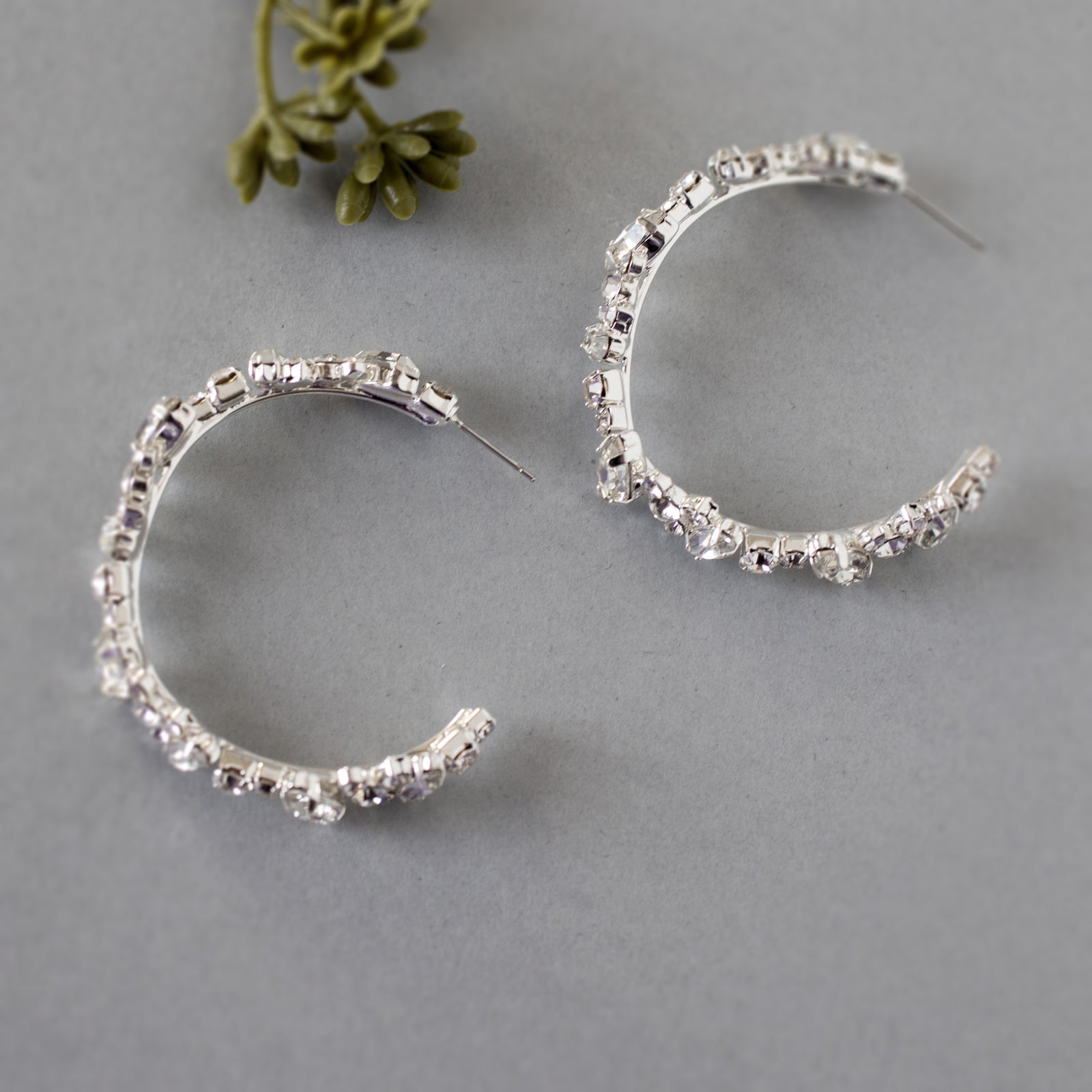 Crystal Pear and Flower Hoop Earrings - Cassandra Lynne
