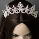 Silver Scalloped Bridal Crown - Tiara - Cassandra Lynne