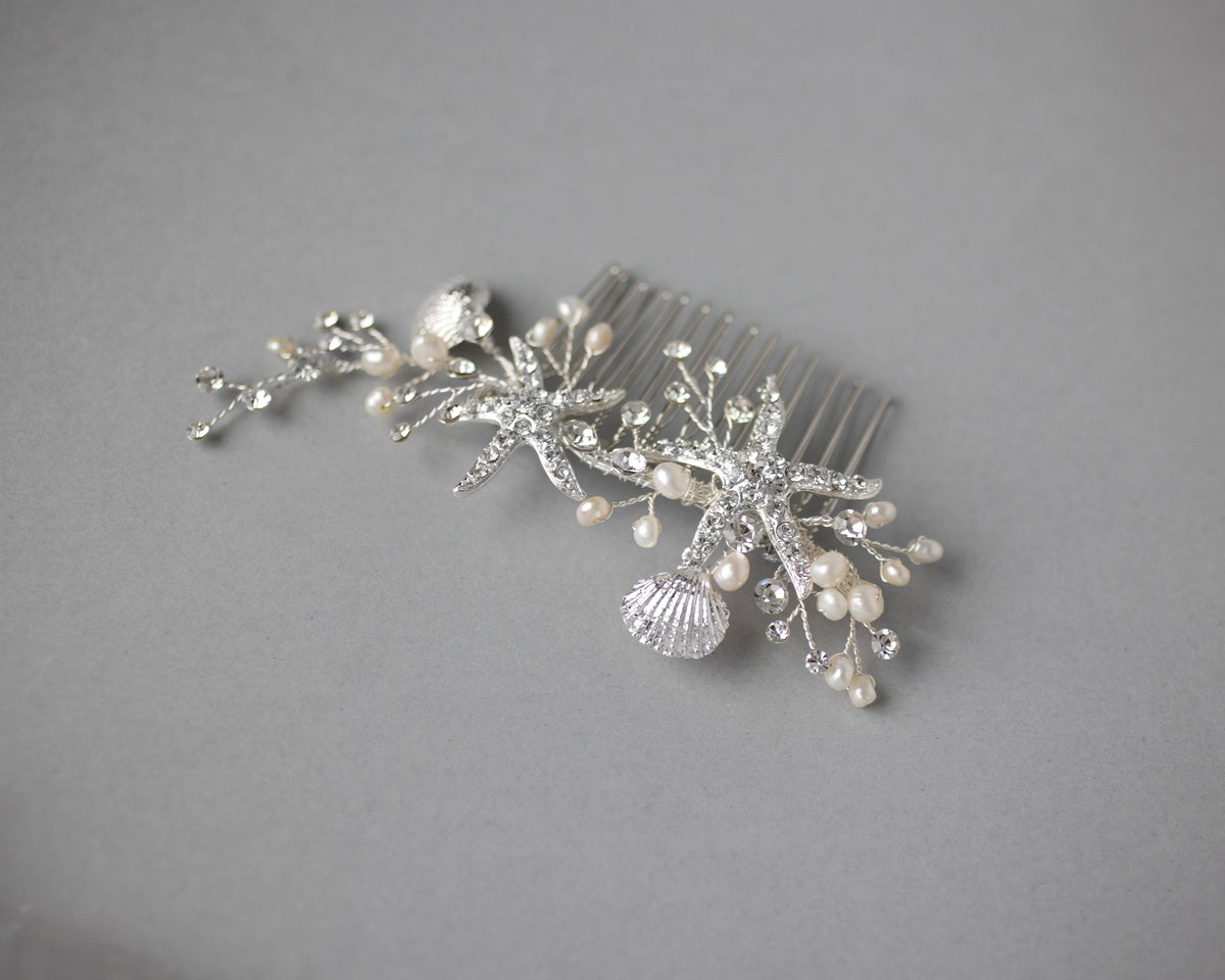 Starfish and Shell Mermaid Hair Comb - Cassandra Lynne
