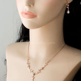 Simple Crystal Vine Necklace Set - Necklace Set - Cassandra Lynne