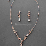 Simple Crystal Vine Necklace Set - Necklace Set - Cassandra Lynne