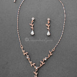 Simple Crystal Vine Necklace Set - Necklace Set - Cassandra Lynne