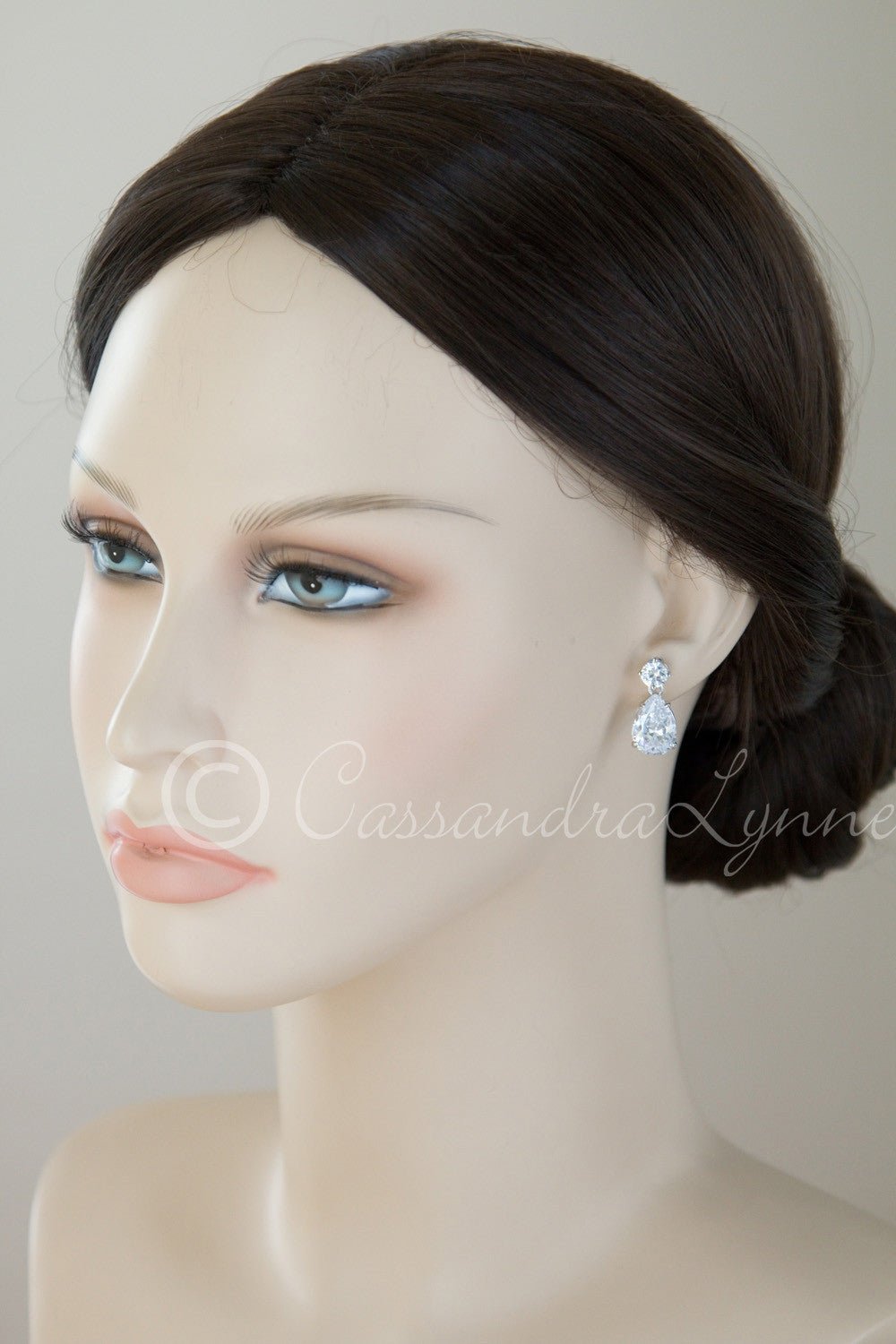 Pear Drop Wedding Earrings - Cassandra Lynne