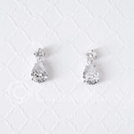 Simplistic Pear Drop Wedding Earrings - Earrings - Cassandra Lynne