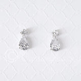 Simplistic Pear Drop Wedding Earrings - Earrings - Cassandra Lynne