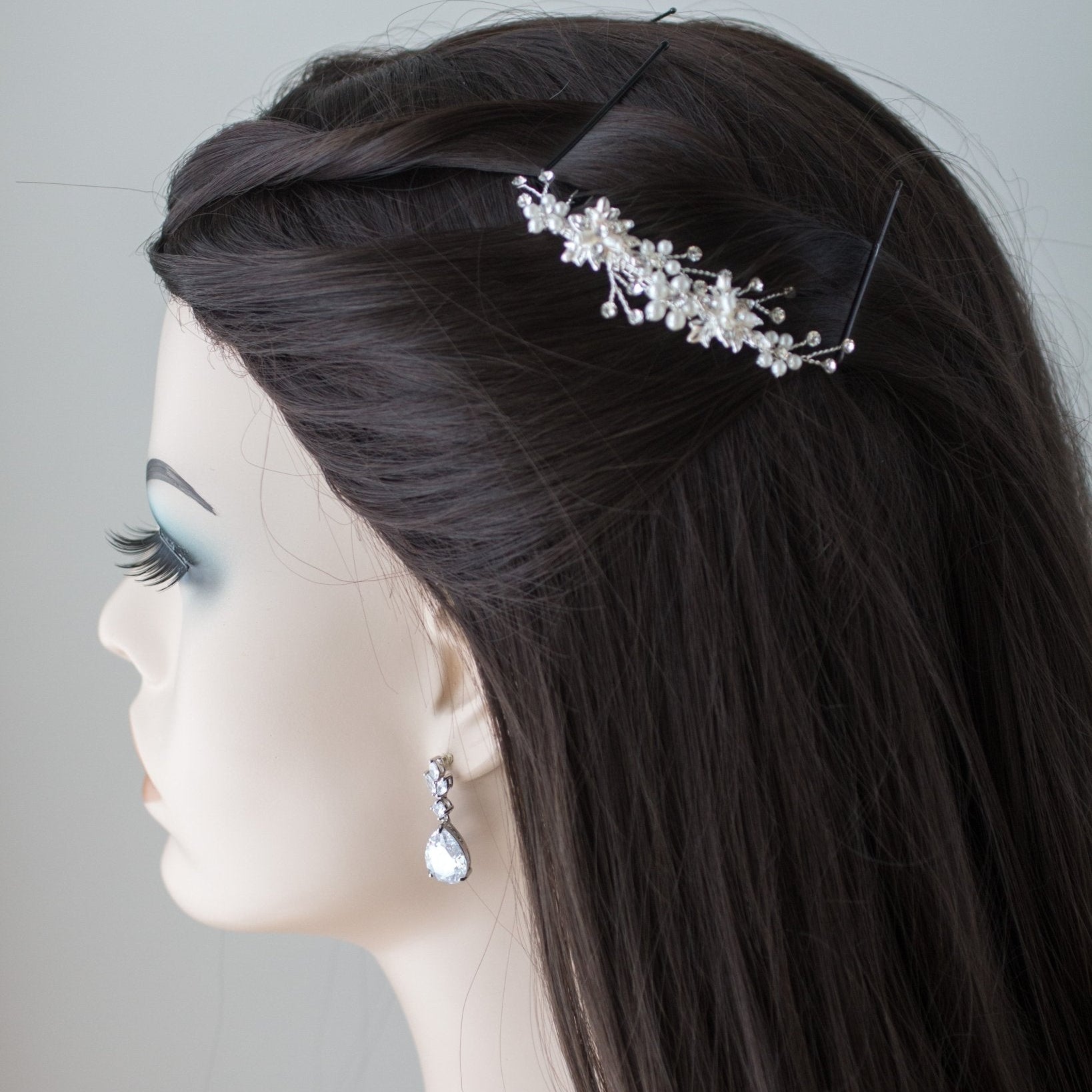 Small Delicate Bridal Hair Comb with Pearls - Hair Comb - Cassandra Lynne