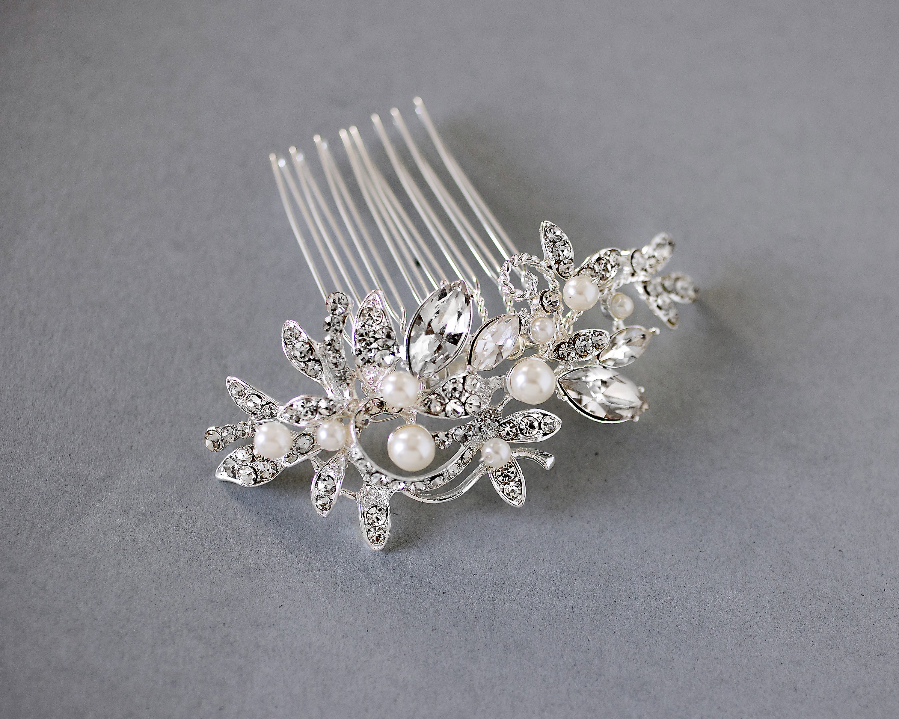 ROSETTE wedding hair comb, Gold 2024 or Silver hair accessories, Wedding Comb, Bridal Hair Comb, Crystal comb, Vintage comb, prom bridal comb,