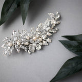 Star Flower Bridal Hair Clip With Pearls - Hair Clips - Cassandra Lynne