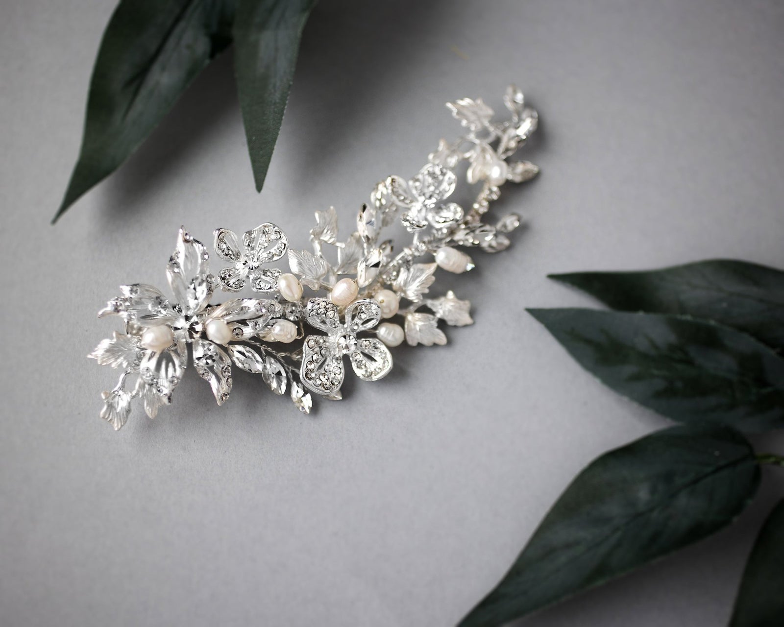 Star Flower Bridal Hair Clip With Pearls - Hair Clips - Cassandra Lynne