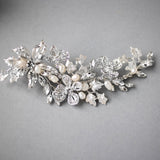 Star Flower Bridal Hair Clip With Pearls - Hair Clips - Cassandra Lynne