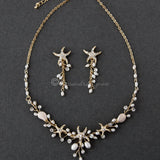 Starfish and Pearl Bridal Necklace Set - Necklace Set - Cassandra Lynne
