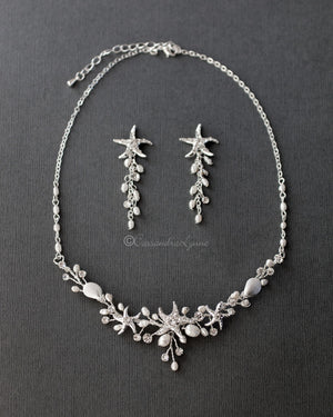 Starfish and Pearl Bridal Necklace Set - Cassandra Lynne