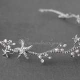 Starfish and Pearl Wedding Headpiece Headband - Headband - Cassandra Lynne