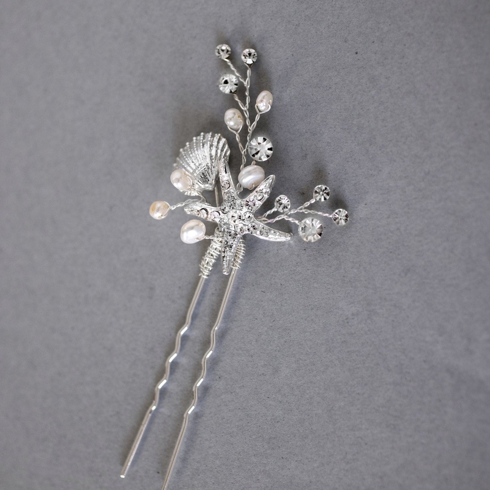 Starfish and Shell Beach Inspired Hair Pin - Hair Pins - Cassandra Lynne