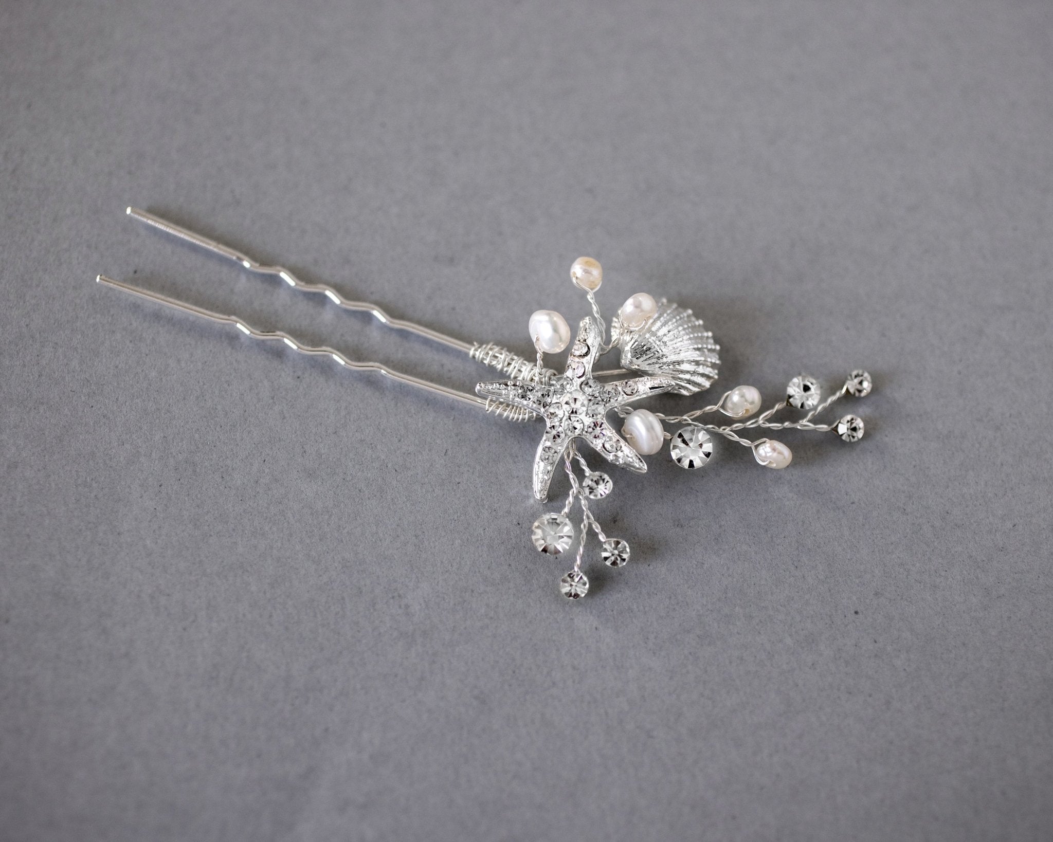 Starfish and Shell Beach Inspired Hair Pin - Hair Pins - Cassandra Lynne
