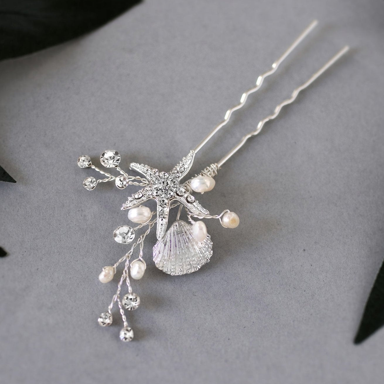 Starfish and Shell Beach Inspired Hair Pin - Hair Pins - Cassandra Lynne