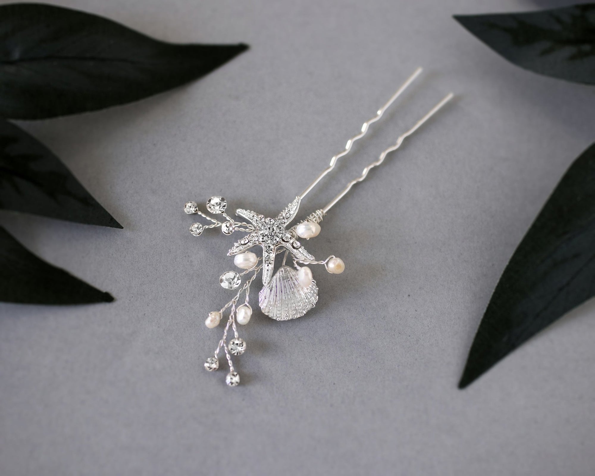 Starfish and Shell Beach Inspired Hair Pin - Hair Pins - Cassandra Lynne