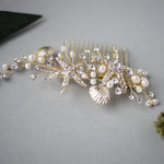 Starfish and Shell Mermaid Hair Comb - Hair Comb - Cassandra Lynne