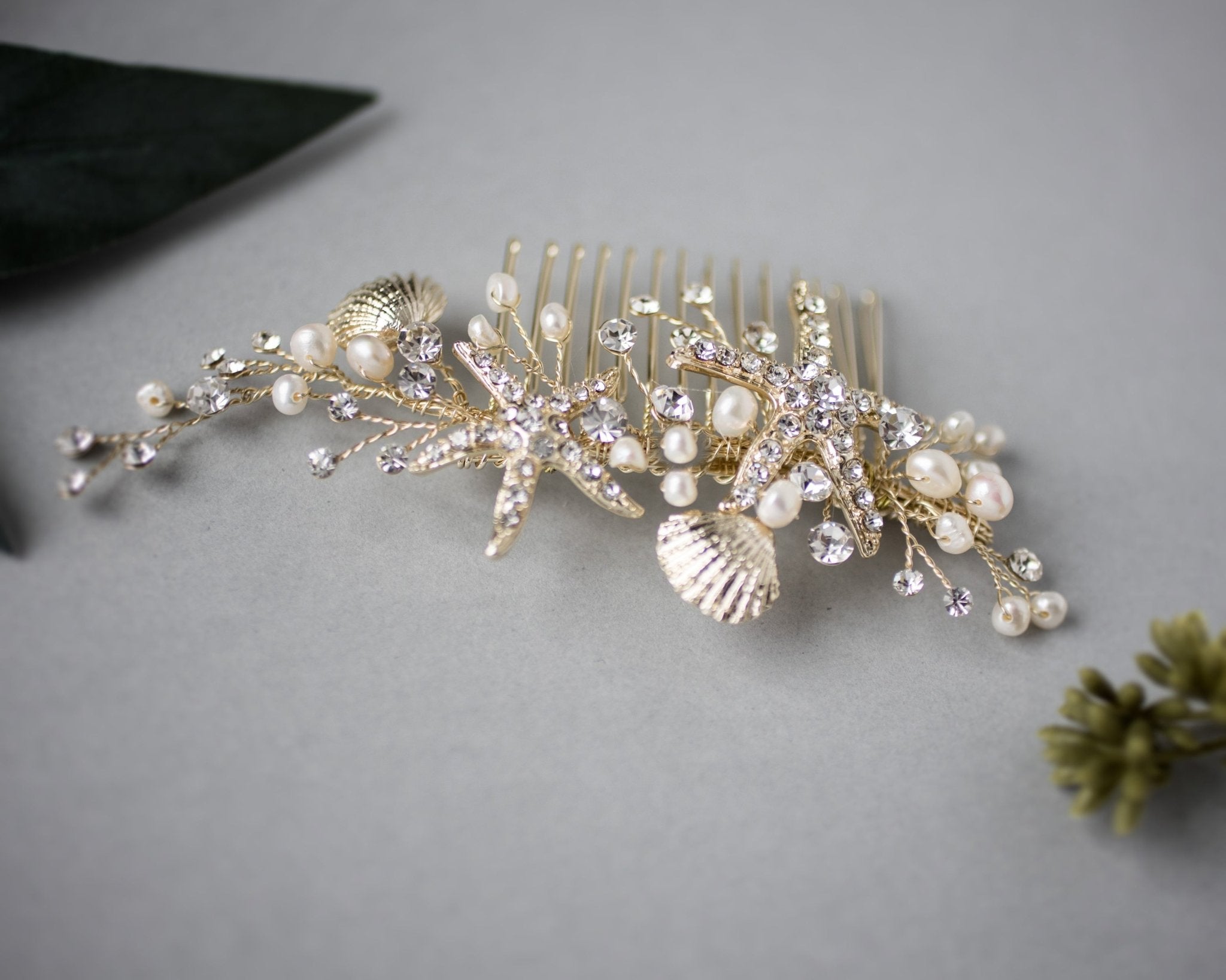 Starfish and Shell Mermaid Hair Comb - Hair Comb - Cassandra Lynne