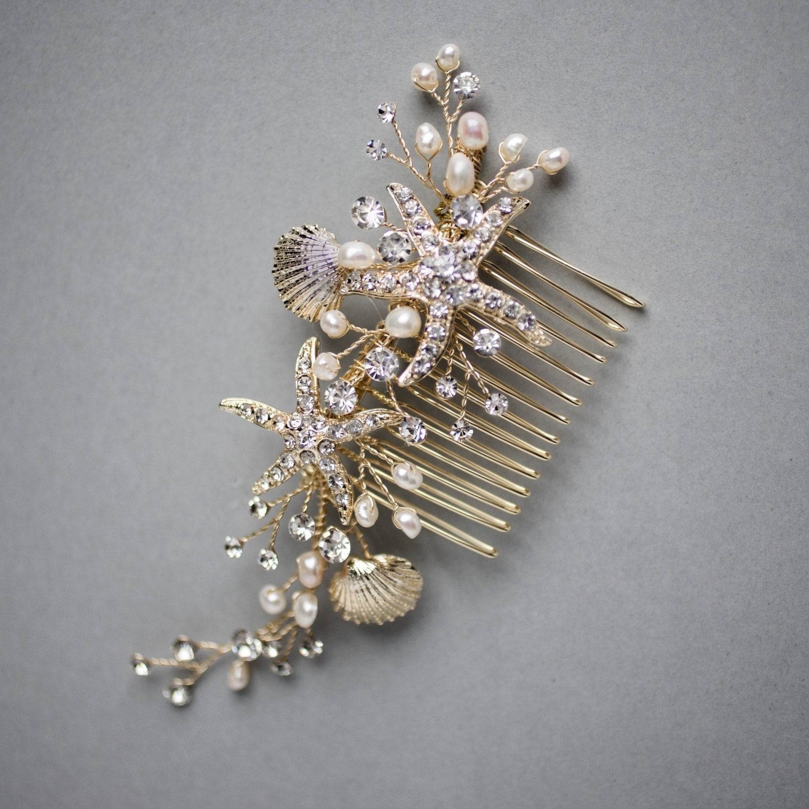 Starfish and Shell Mermaid Hair Comb - Hair Comb - Cassandra Lynne
