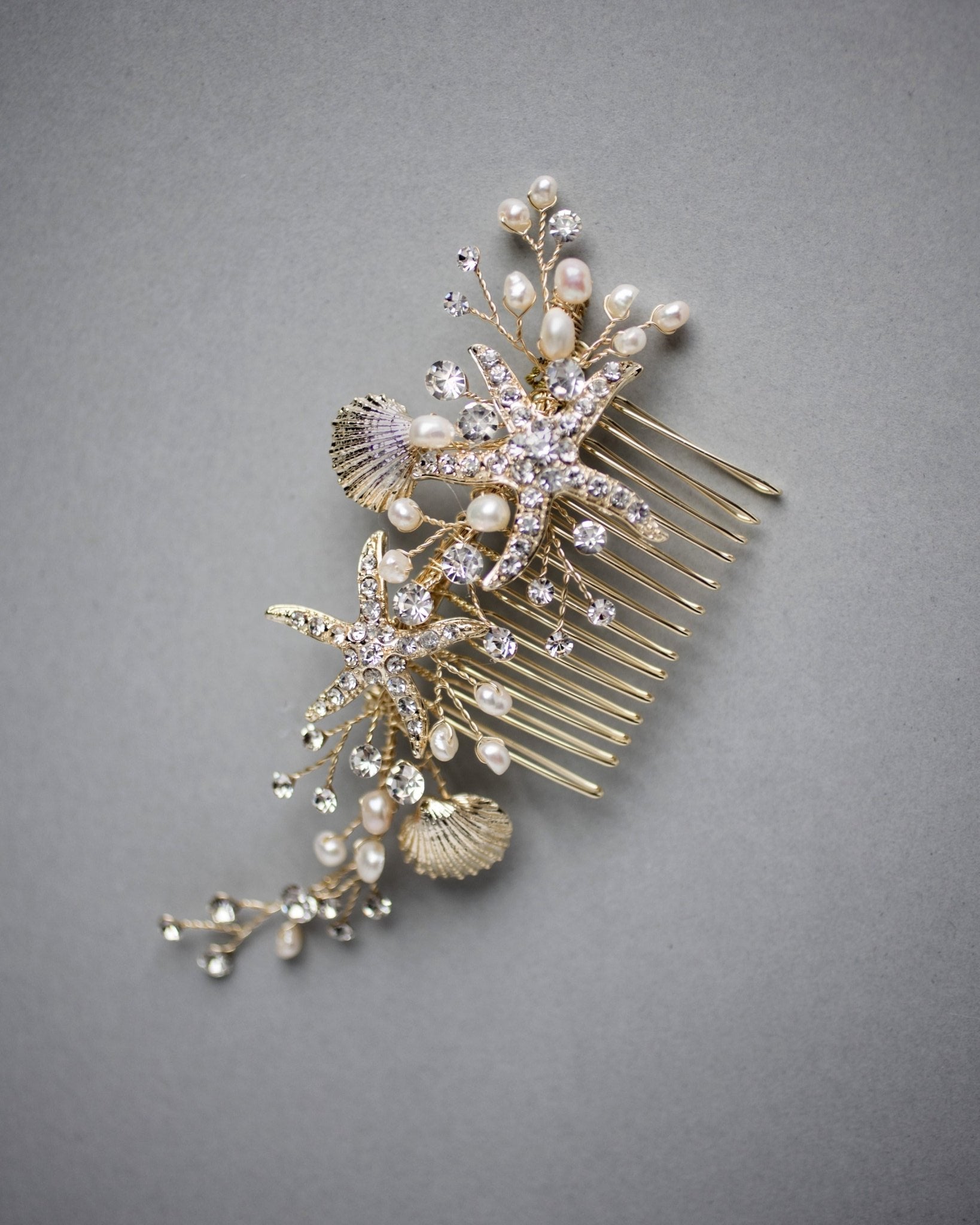 Starfish and Shell Mermaid Hair Comb - Hair Comb - Cassandra Lynne
