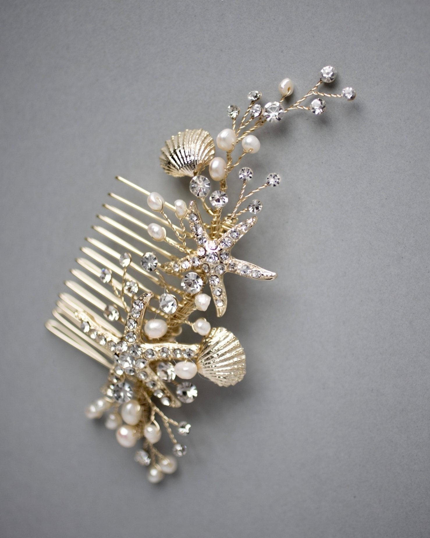 Starfish and Shell Mermaid Hair Comb - Hair Comb - Cassandra Lynne