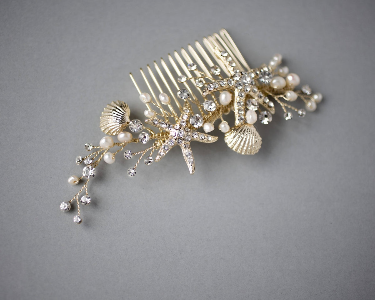 Starfish and Shell Mermaid Hair Comb - Hair Comb - Cassandra Lynne